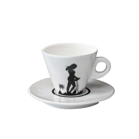 Tazza Cappuccino con Piattino Seminatrice Nera