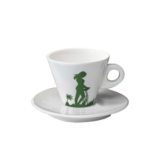 Tazza Cappuccino con Piattino Seminatrice Verde